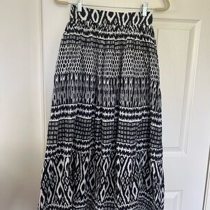 NEW Sundance Blakely Tiered Maxi Skirt Black White XS